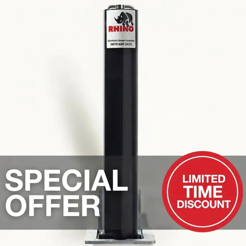 Black Bollard 50cm