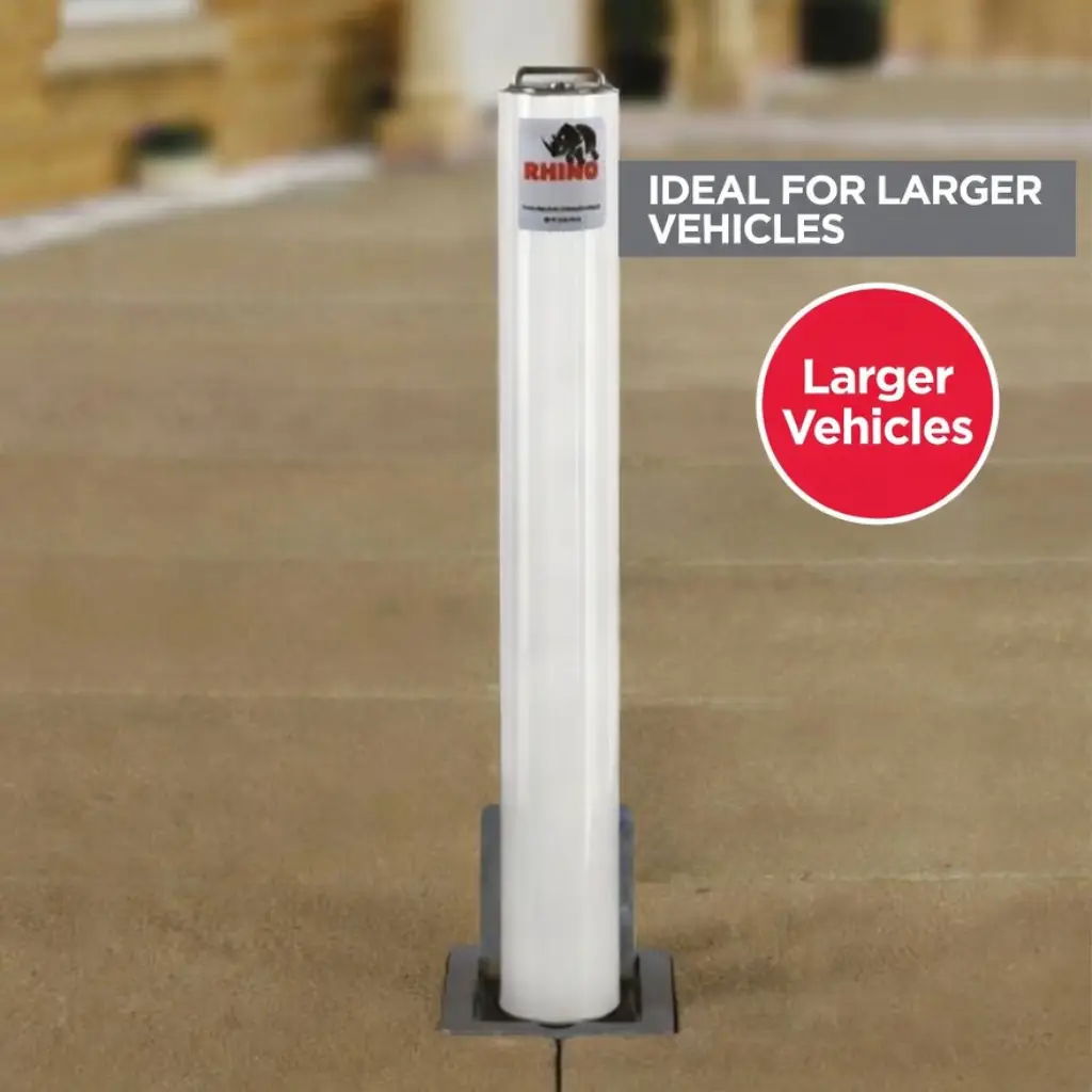 White telescopic Driveway bollard
